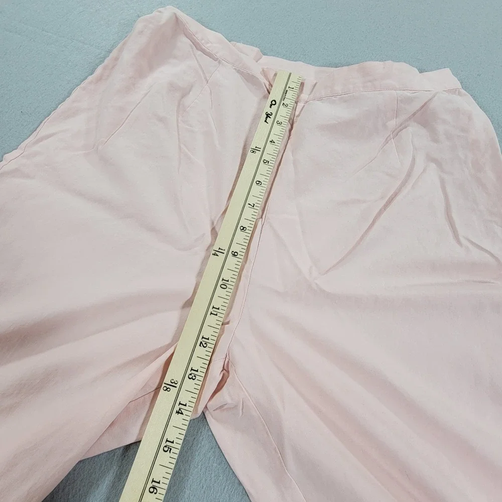 Tropical Al Silk Straight Leg Pants Women's Petite Large Pink Resort Coastal - Picture 6 of 10